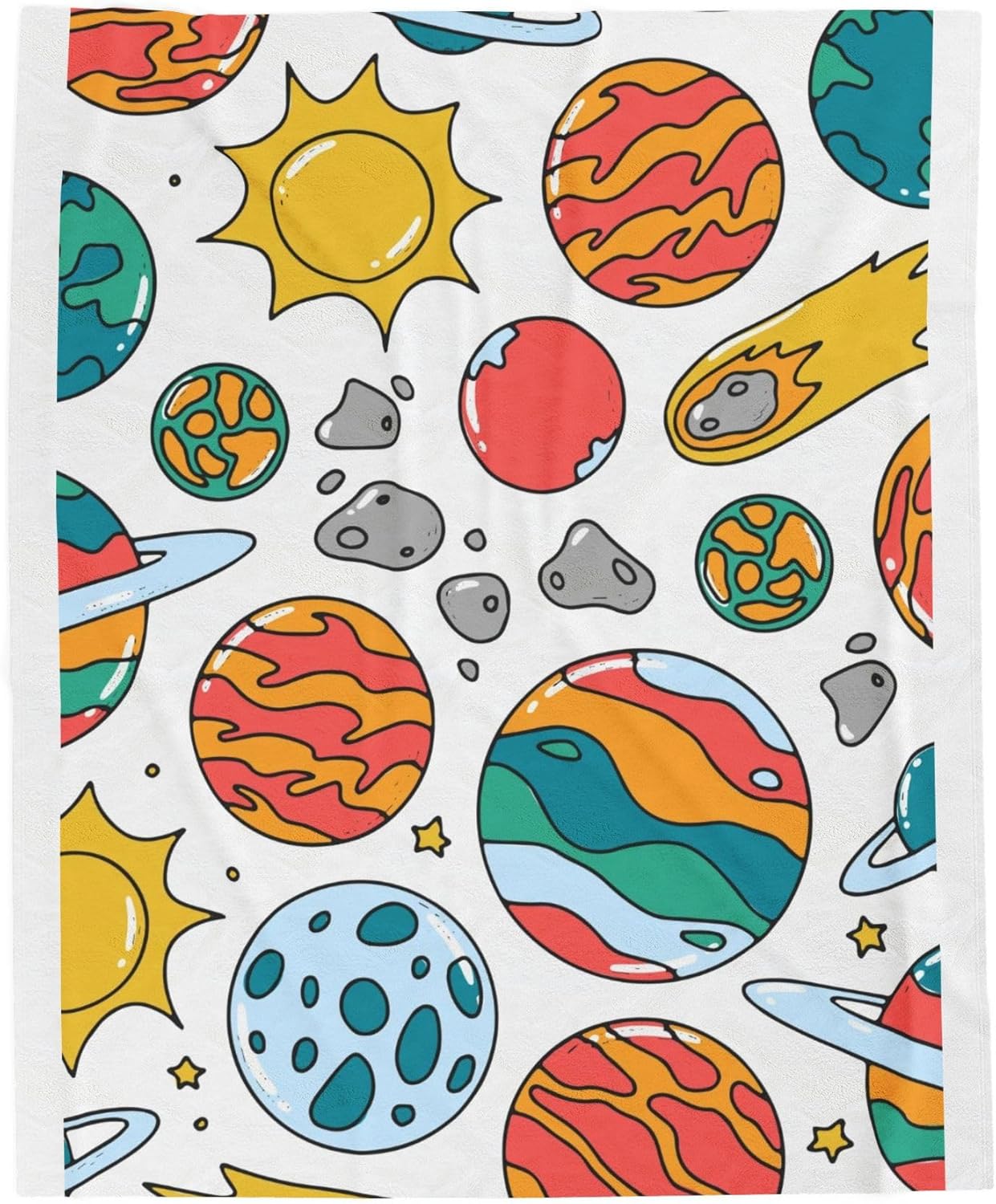 Cosmic Adventure Plush Blanket - Cozy Space Blanket for Kids, Astronomy Decor, Gifts for Astronomers, Bedtime Cuddles