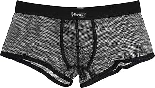Mens Transparent Underwear See-Through Mesh Underpants Boxer Briefs Sexy T Lingerie Shorts Zulmaliu