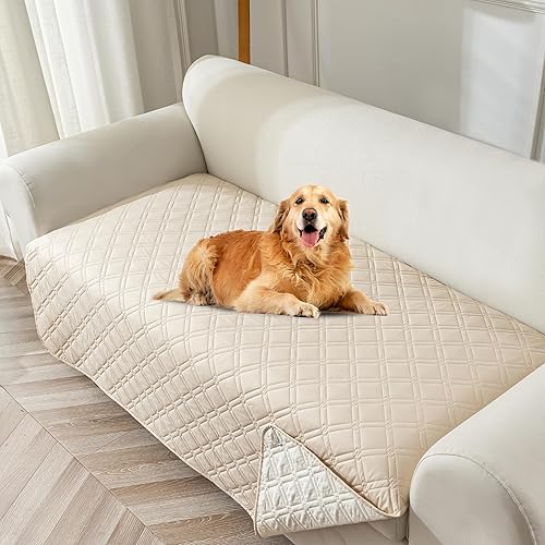 Miniatura 26 de Genina Funda de Sofá Impermeable, Lavable Antideslizante de 78 Pulgadas Fundas de Sofá con 3 Cojines, Fundas de Sofá Seccional para Mascotas