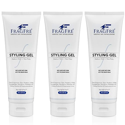 Miniatura 6 de Gel de peinado para el cabello, 8 onzas (paquete de 2 unidades), fijación media, sin fragancia, hipoalergénico, sin irritación, para pieles