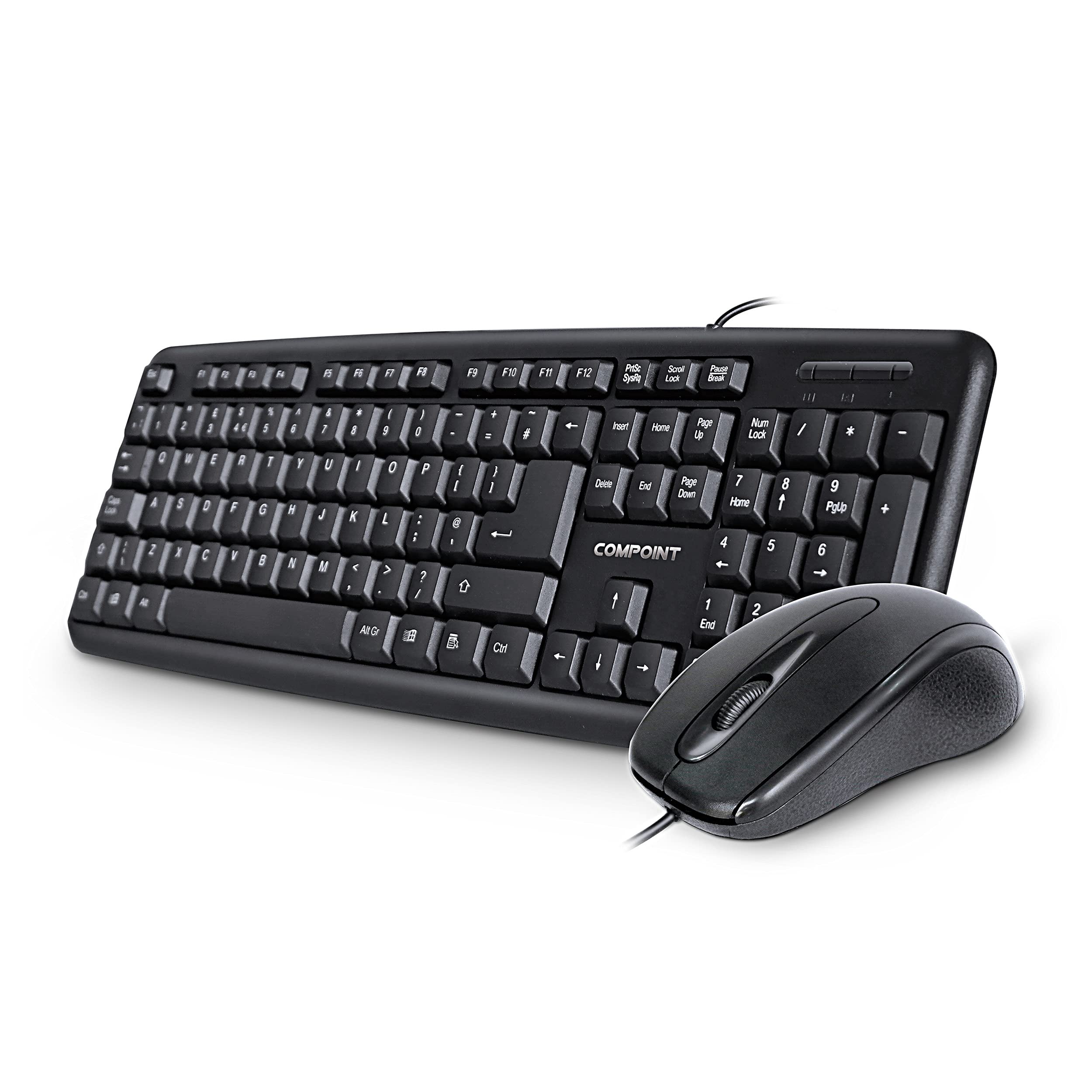 LMS Data Wired USB Full-size Multimedia Keyboard With Riser and Optical Mouse De