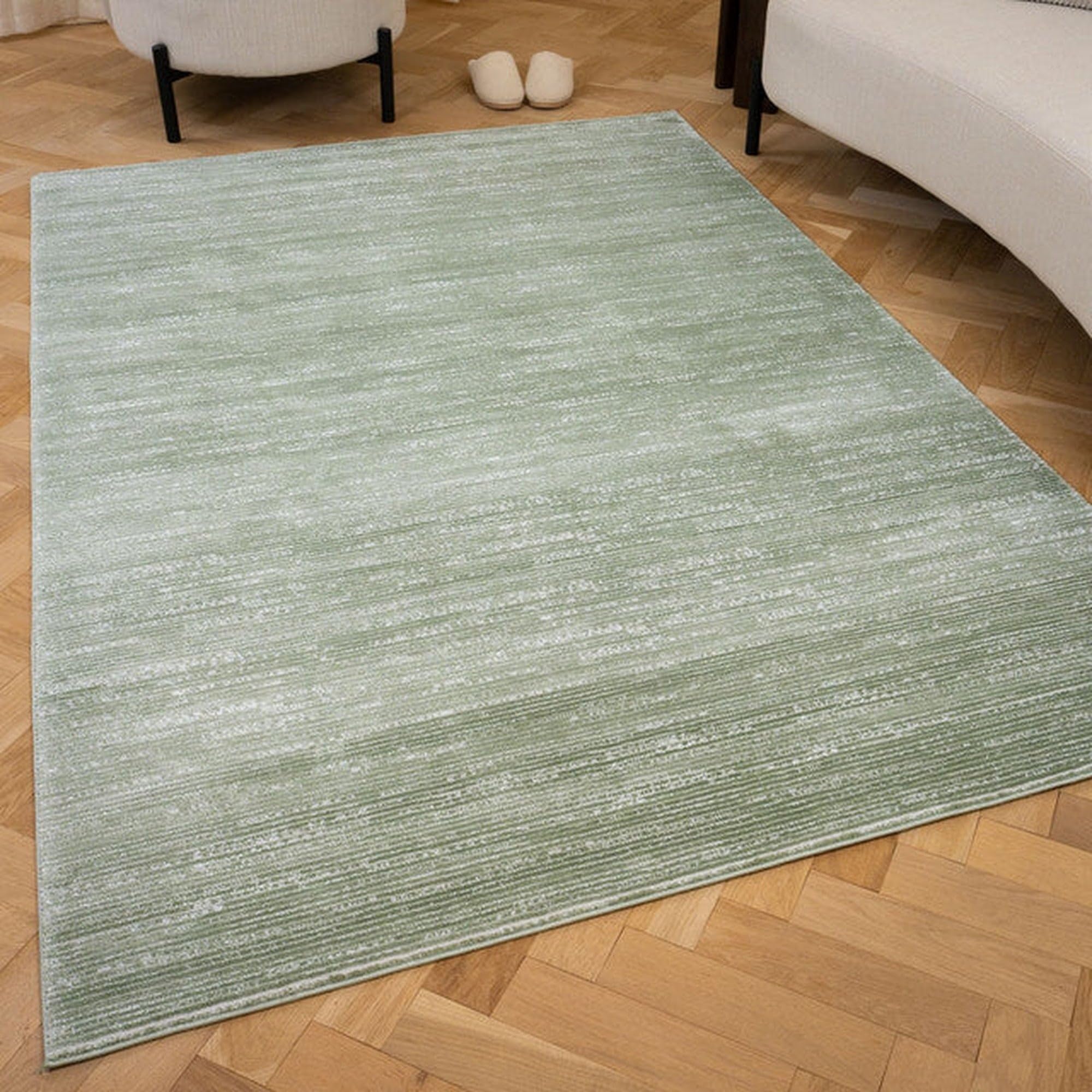 THE RUGS Carmel Modern Area Rug - Stain-Resistant, Non-Shedding, Durable Rugs for Living Room and Bedroom [ Linear Green, 240x340 cm ]