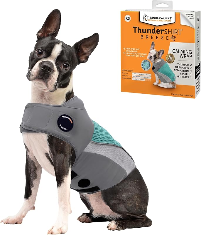 Colete para Cães ThunderShirt Breeze com Malha Respirável, X-Small, Aqua