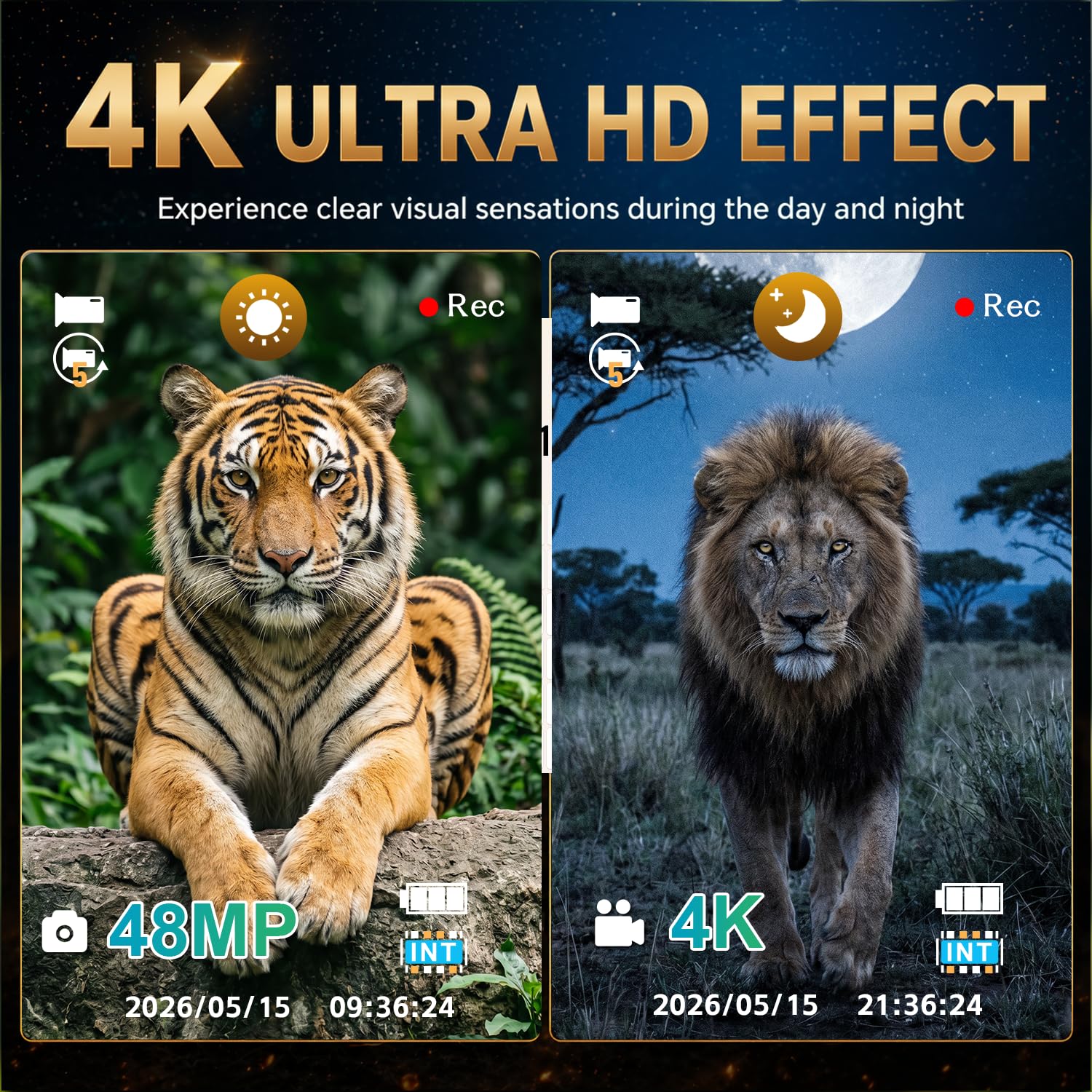 4K Binoculares de Visión Nocturna,Batería Recargable de 2500mAh