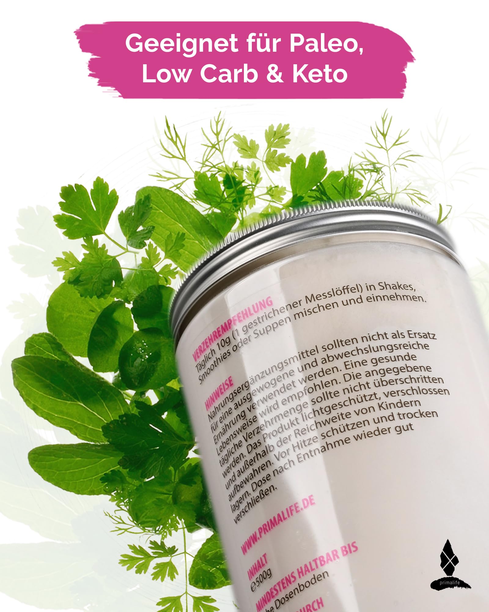 Collagen Pulver 500g - 100% reines Kollagen Pulver aus Weidehaltung - Hoher Proteingehalt mit 9,6g Eiweiß pro Portion - Mit Kollagen Peptiden Typ 1, 2 & 3