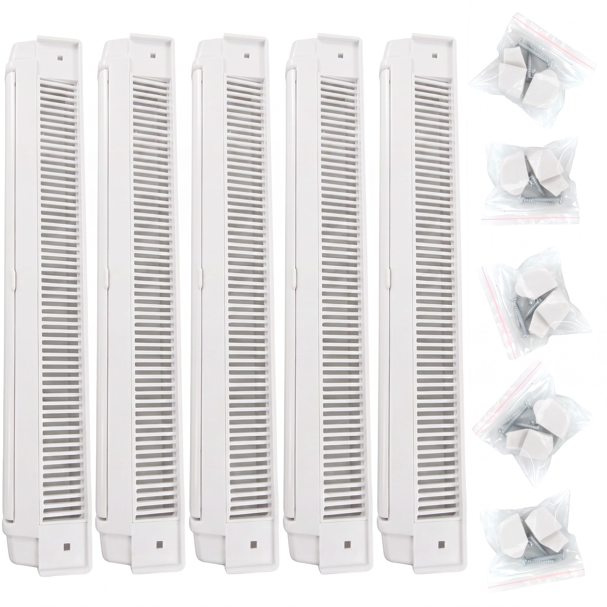 Merriway BH08204 Window/Door Frame Trickle Vent, White, 410mm, Pack of 5