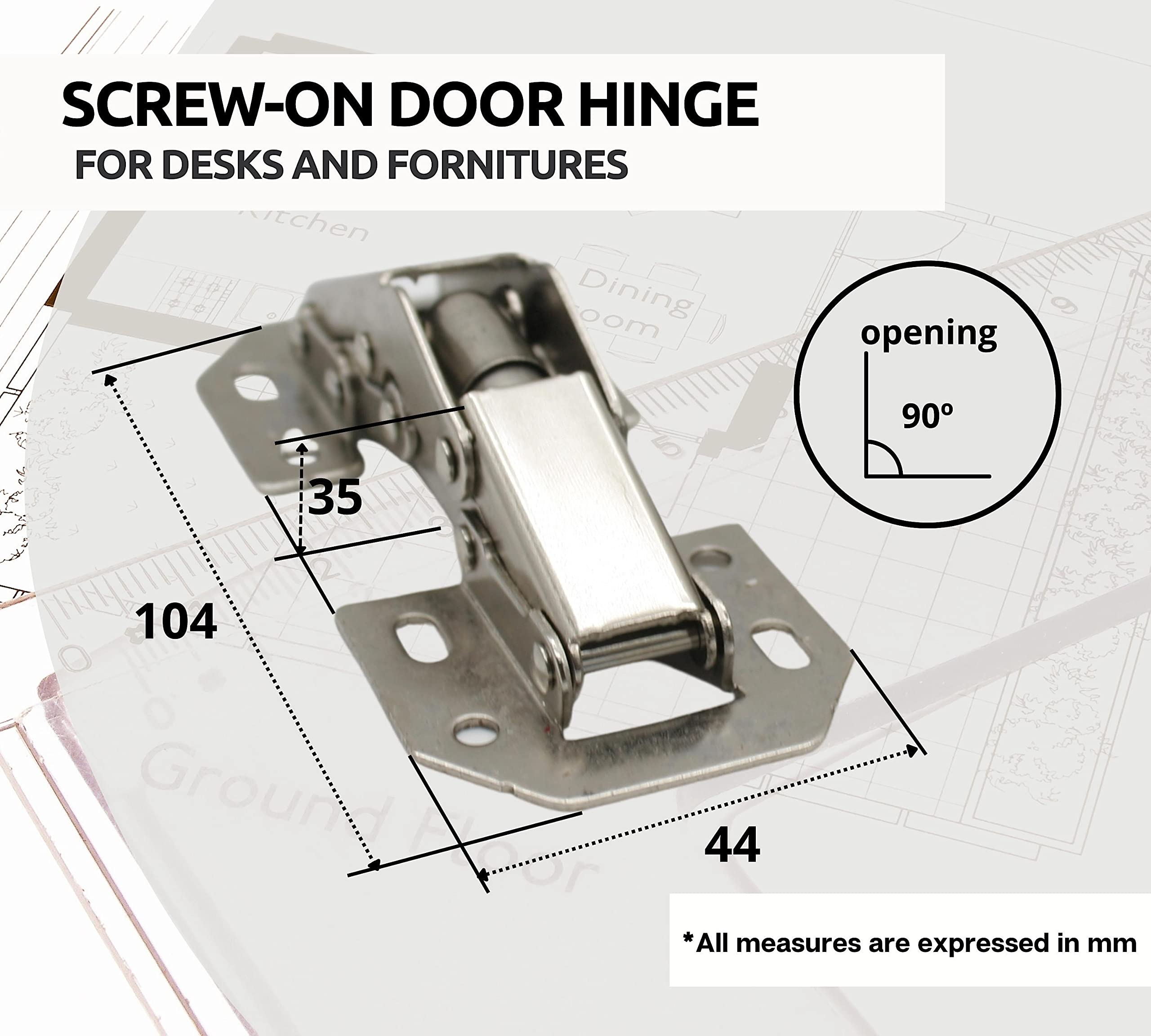 DOJA Barcelona Cabinet Hinges, 104x44 - Image 4