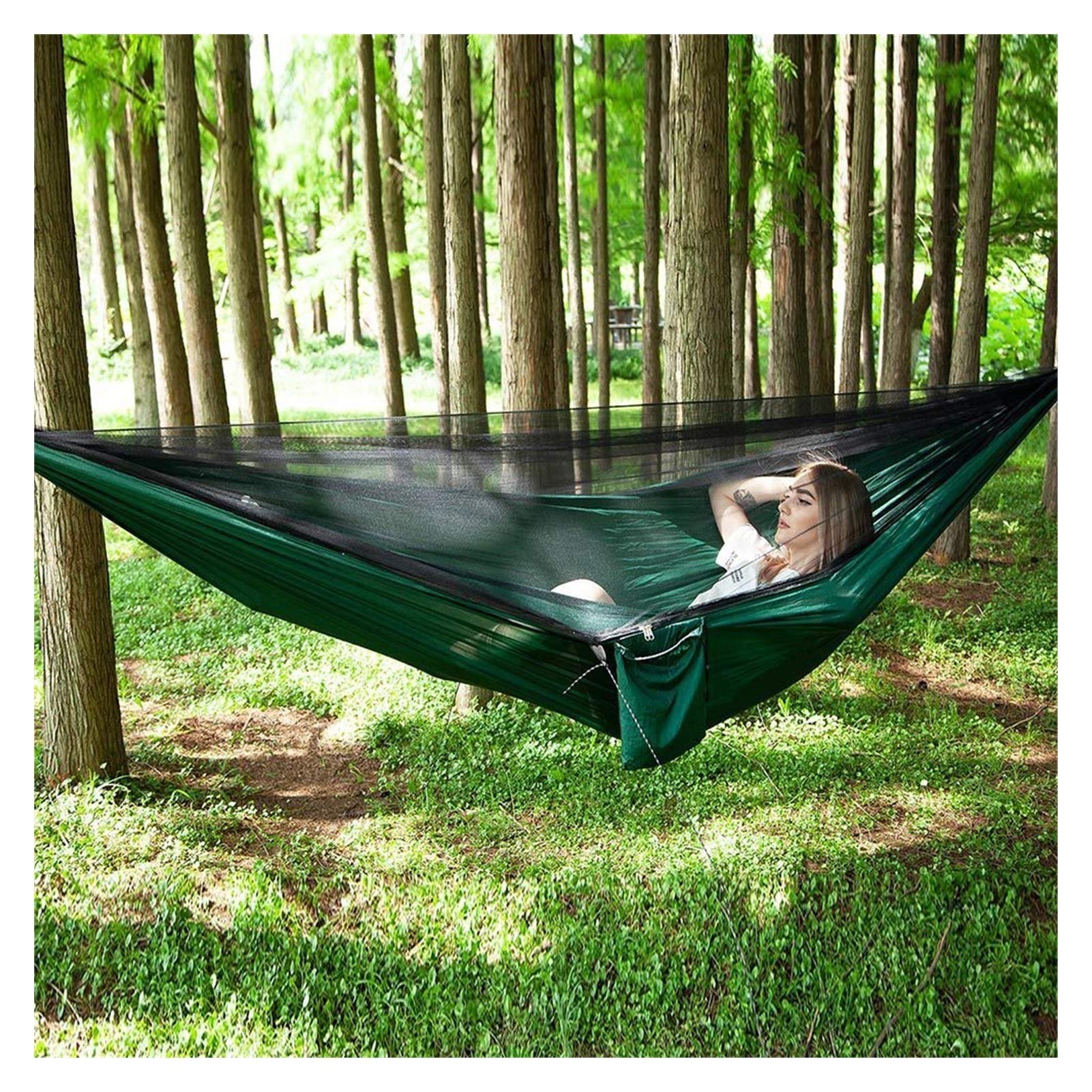 Tienda de Hamaca Cama Colgante automática al Aire Libre Soltero y Doble paracaídas Colgando Cama con Redes hamacas Colgantes 228