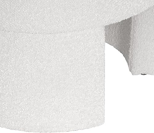 Miniatura 7 de HomePop Sofía Otomana Redonda Moderna | Homepop Decoración del Hogar | Otomana para Sala de Estar y Dormitorio - Crema Blanco Bouclé Boucle Crema