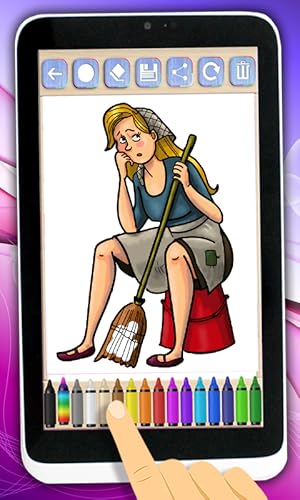 Pintar a princesa Cinderela - jogos de coloração de princesas