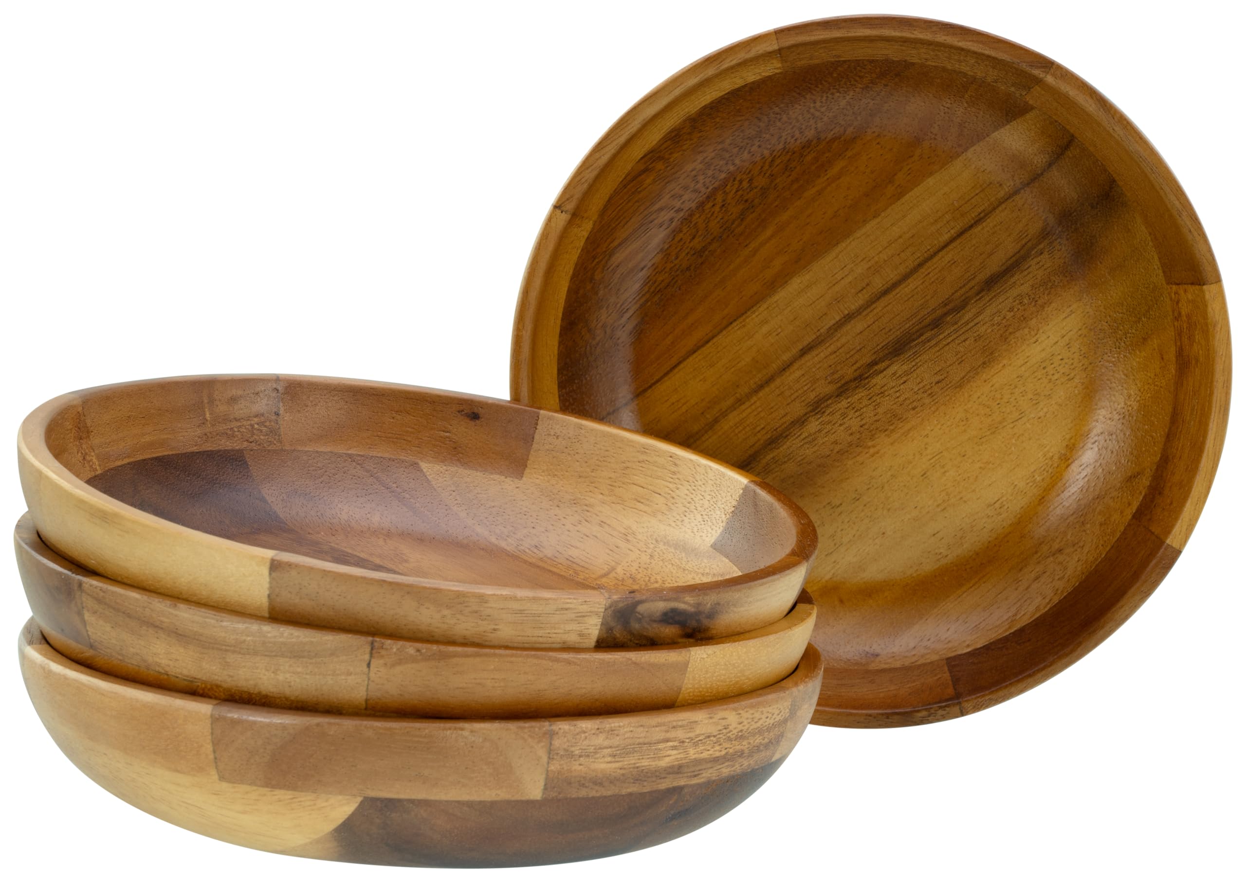 Assiettes à soupe en bois CreaTable Acacia Nature Collection set de 4