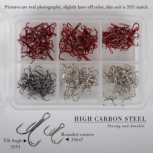 Miniatura 6 de FREE FISHER Ganchos circulares de pesca, varios tamaños de ganchos de pesca agudos de alto carbono con púas, ganchos de pesca portátiles en caja de
