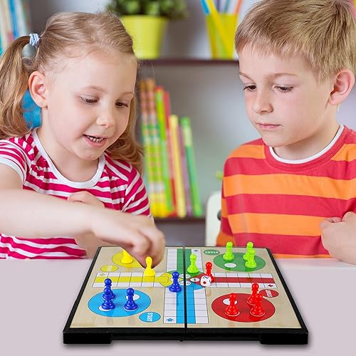 Miniatura 7 de KIDAMI Ludo - Juego de mesa magnético, juego de aprendizaje Ludo familiar para niños y adultos (11.2 x 11.2 pulgadas)