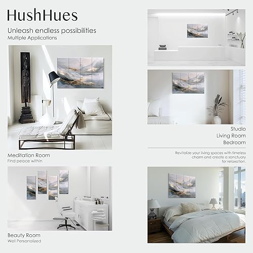 Miniatura 5 de Paquete de 8 paneles de pared acústicos artísticos de 48 x 32 pulgadas, paneles decorativos de absorción de sonido, paneles absorbentes de sonido