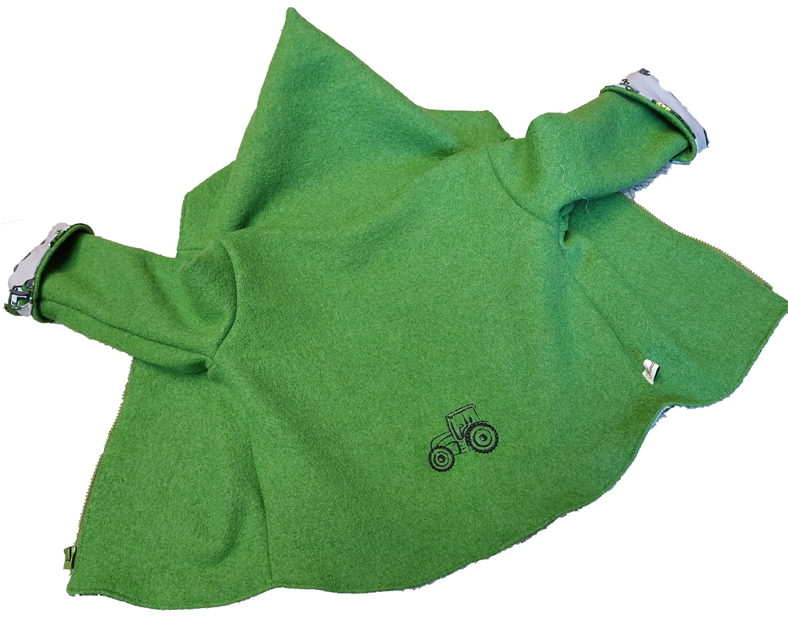 Wollwalkjacke Jacke Zipfeljacke Wendejacke Kapuze Baby Kinder Wollwalkjacke Traktor