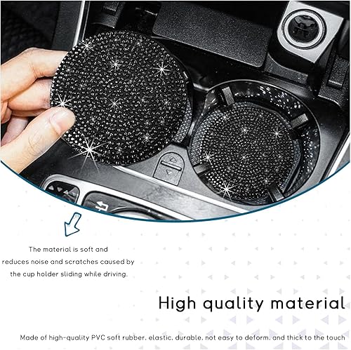 Miniatura 3 de Paquete de 2 posavasos para automóvil, antideslizante con tapa para botón de inicio y parada, accesorios universales para interiores de vehículos de