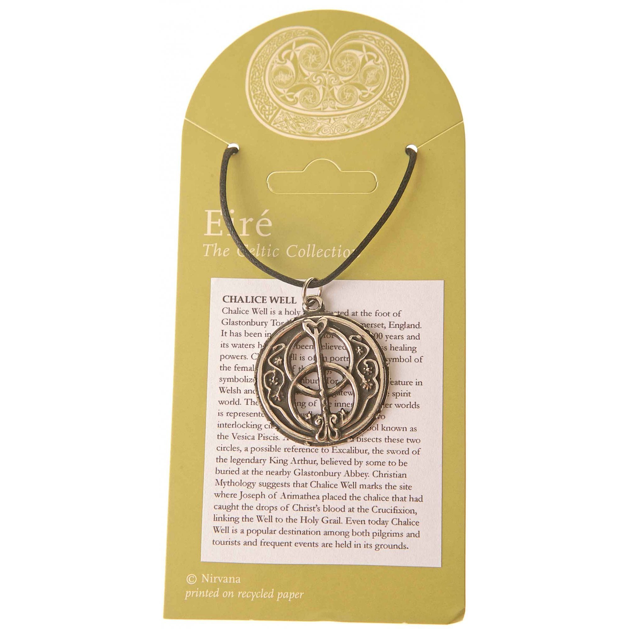 Native American Indian Sacred Essence Chalice Well Pewter Pendant 28mm - Vesica Pieces