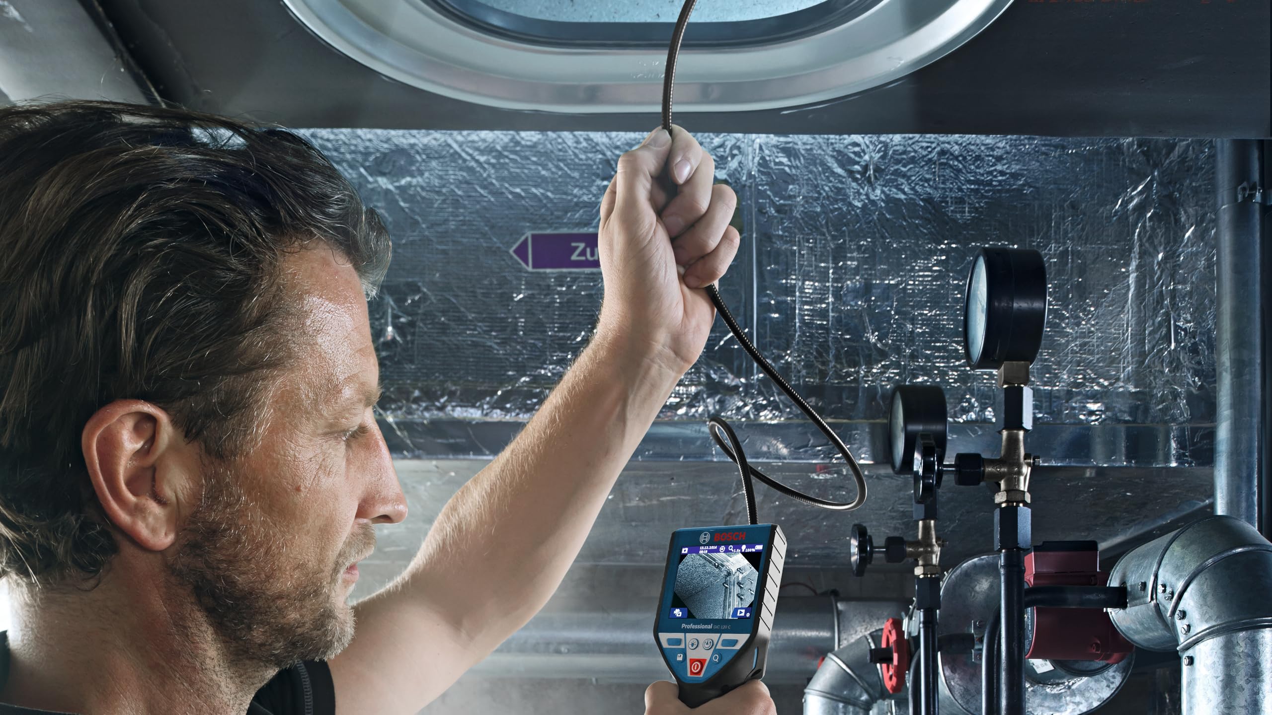 Bosch Professional Tête de Caméra de 8,5 mm (pour Caméra d’Inspection GIC, Longueur : 1,2 m, Diamètre : 8,5 mm)