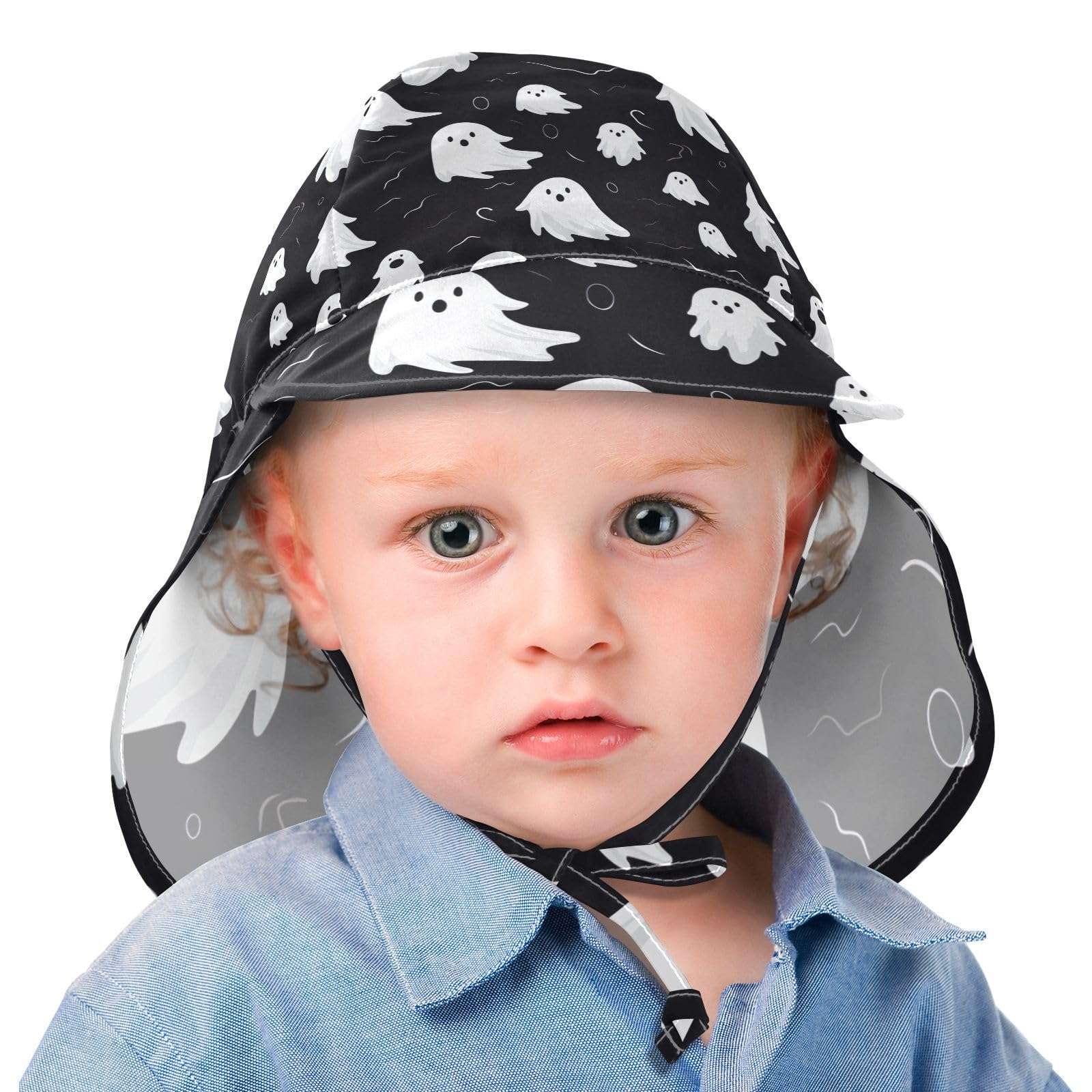 J JOYSAY Halloween Cute Ghost Baby Sun Hat Toddler Hat UPF 50+ Toddler Sun Hats Summer Kids Beach Hats with Chin Strap for Girls Travel