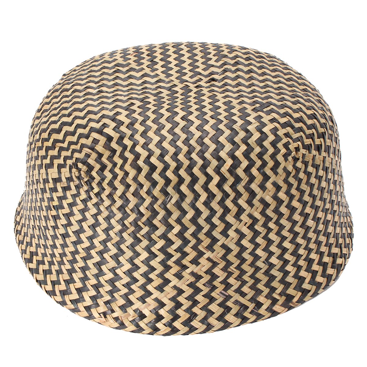 Baogu Natural Seagrass Woven Hand Woven Seagrass Belly Basket with Handles for Storage Plant Pot Wave 22X20CM - Image 4