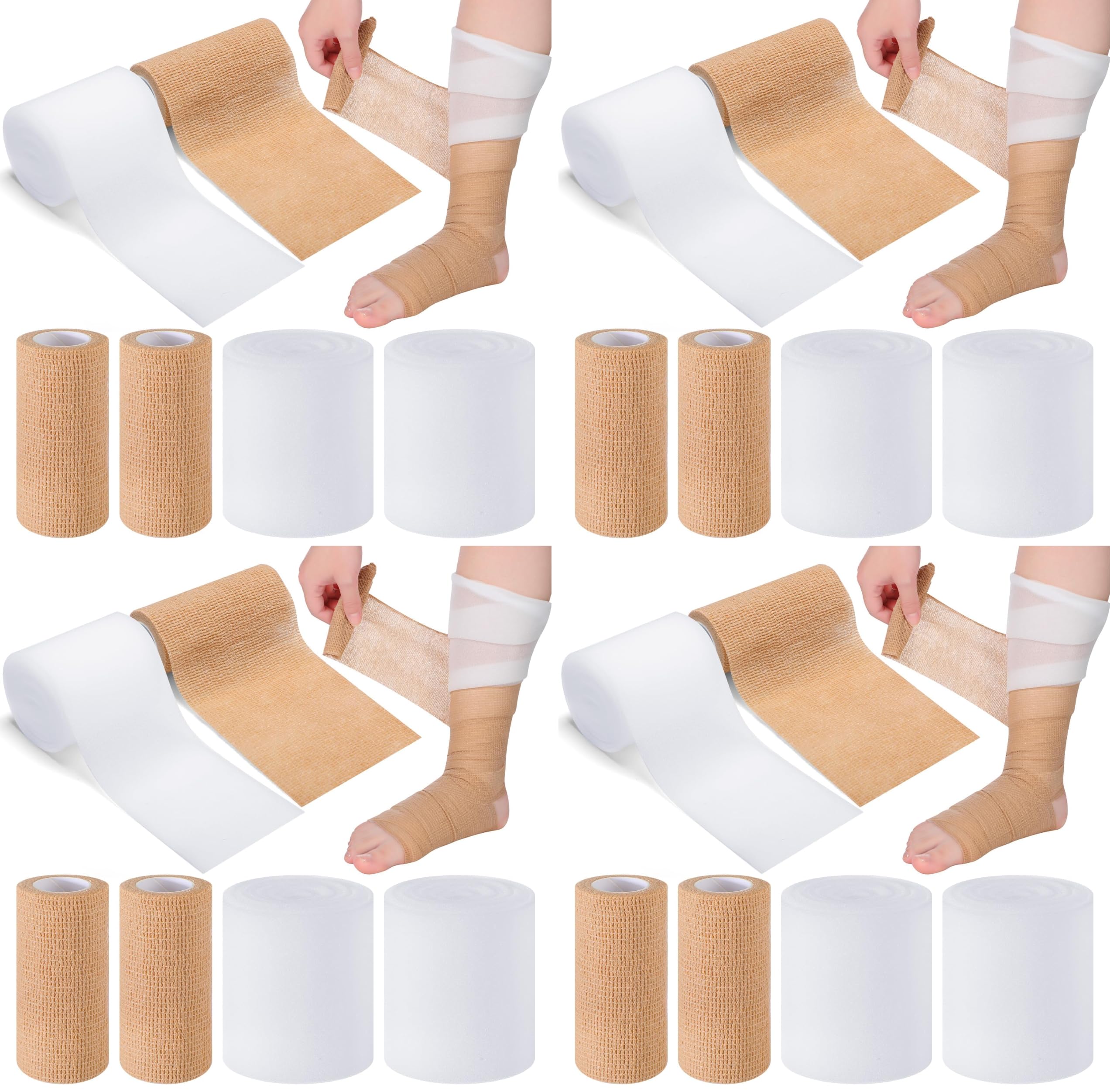 Geiserailie 4 Pcs 2 Layer Compression Wraps Bandage System for Leg Swelling — Amazon image 6