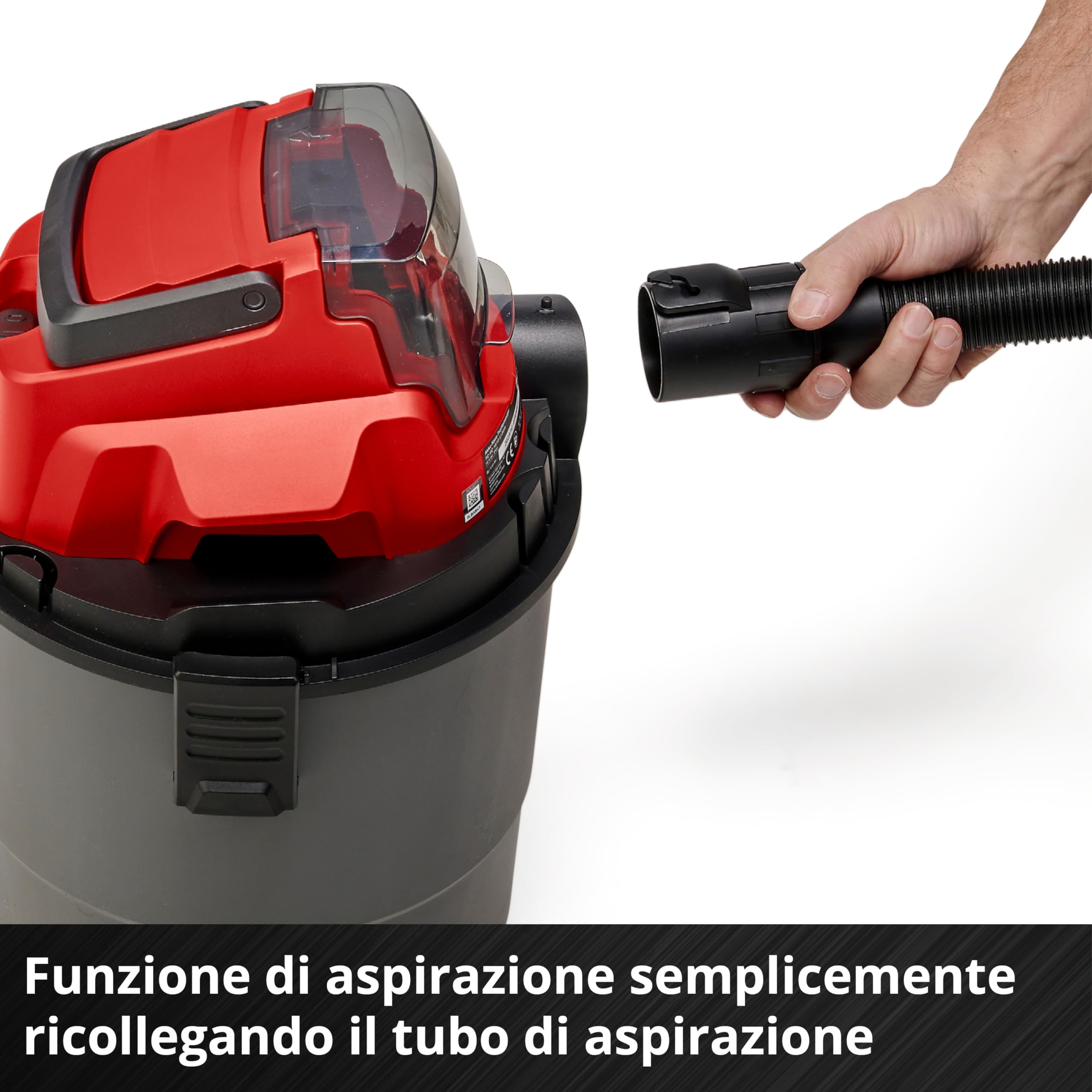 Einhell TC-VC 18/15 Li-Solo Aspiratore solidi e liquidi a batteria Power X-Change 18V 15L 80 mbar 150 cm