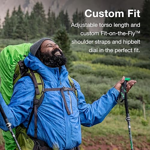 Miniatura 3 de Osprey Aether Plus 85L Mochila de mochilero para hombre, Axo Green, SM