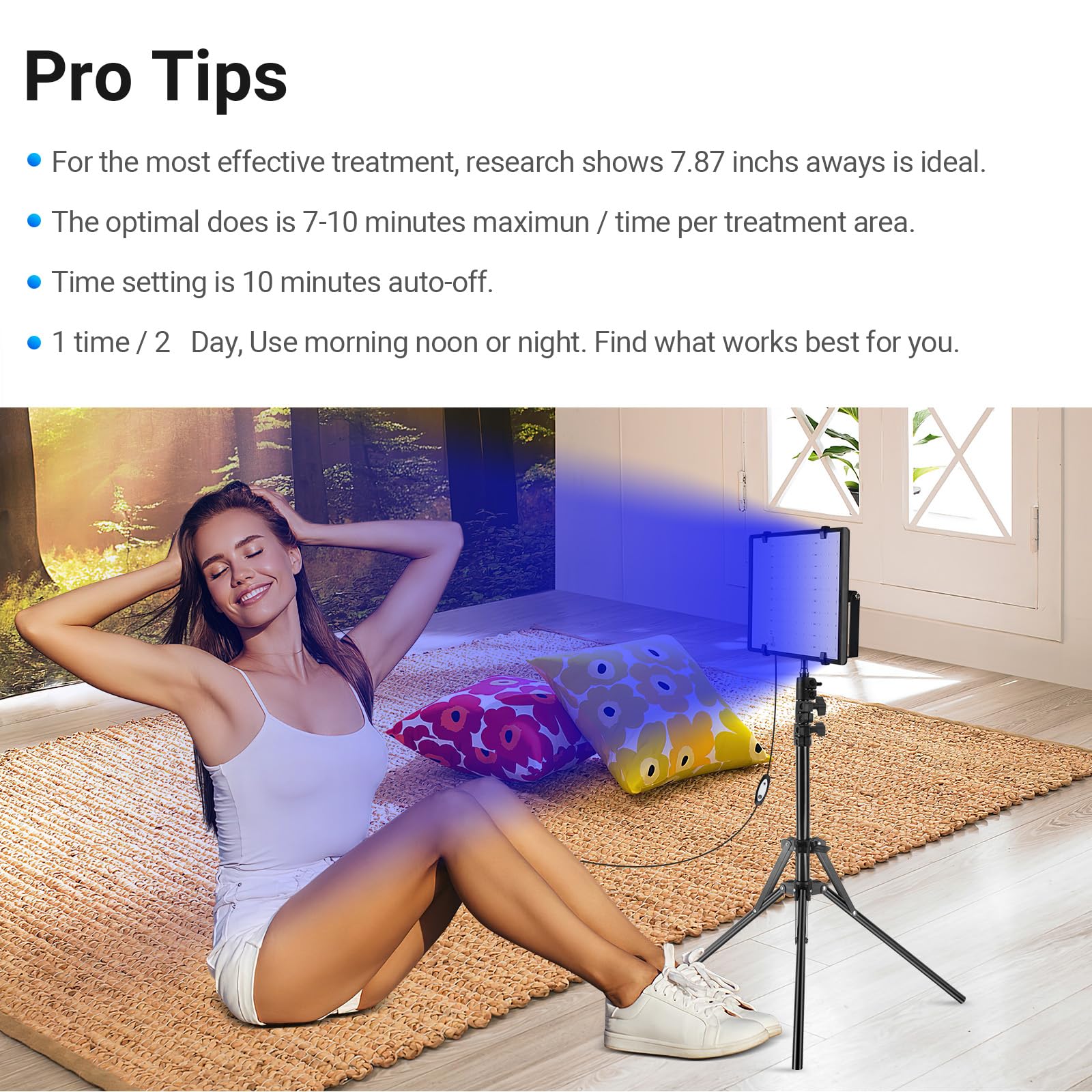 Cozion Lámpara Bronceadora 30W 120 LEDs con Trípode Retráctil y Protección Ocular para Cara y Cuerpo