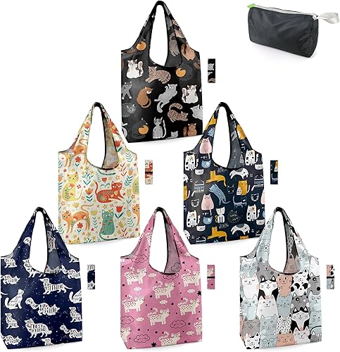 Vista 109 de BeeGreen Bolsas para comestibles, lavables a máquina, paquete de 12 bolsas extragrandes reutilizables, resistentes, plegables con banda Moss Marrs