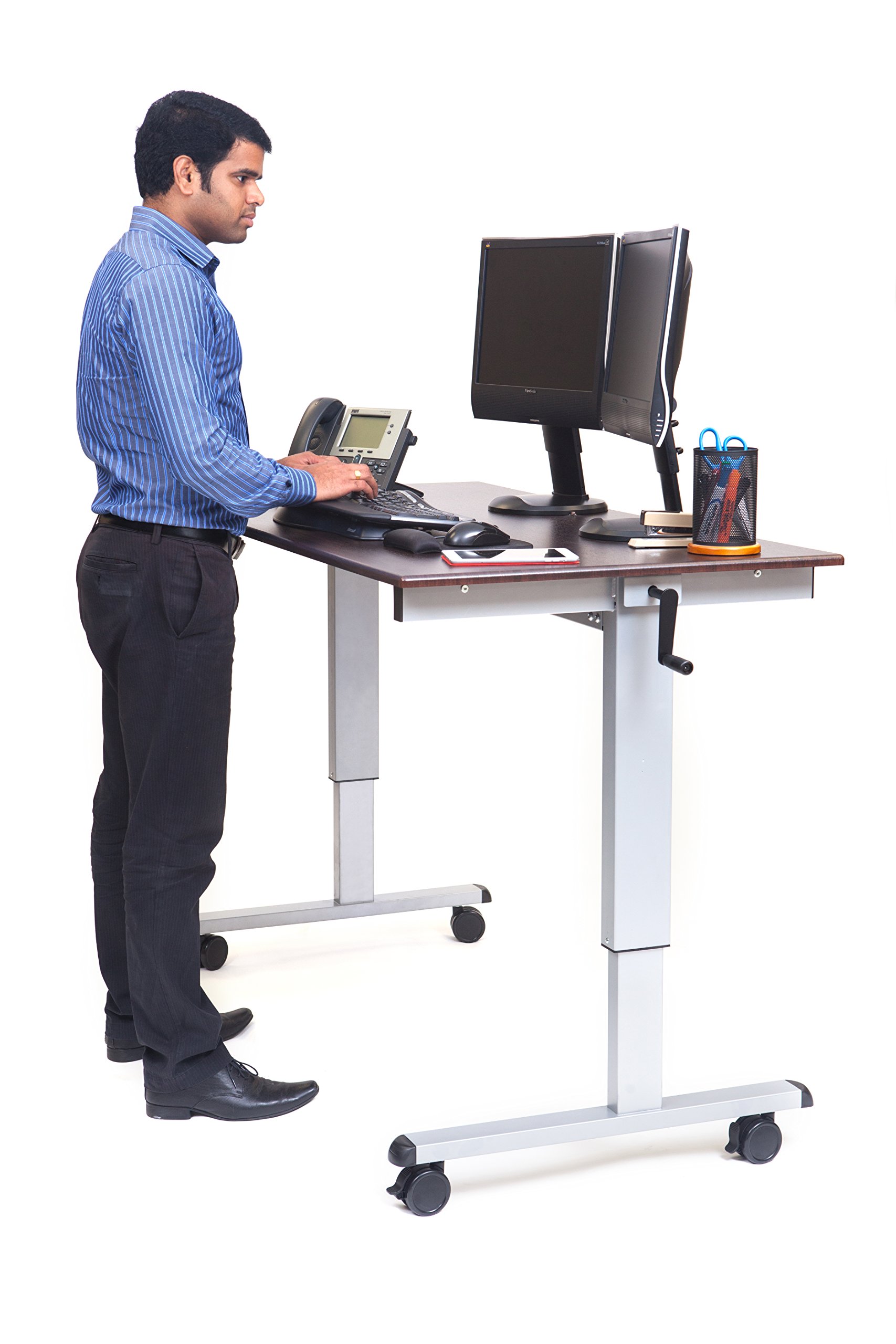 Luxor STANDUP-CF60-DW 60 High Speed Crank Adjustable Stand Up Desk — view 6