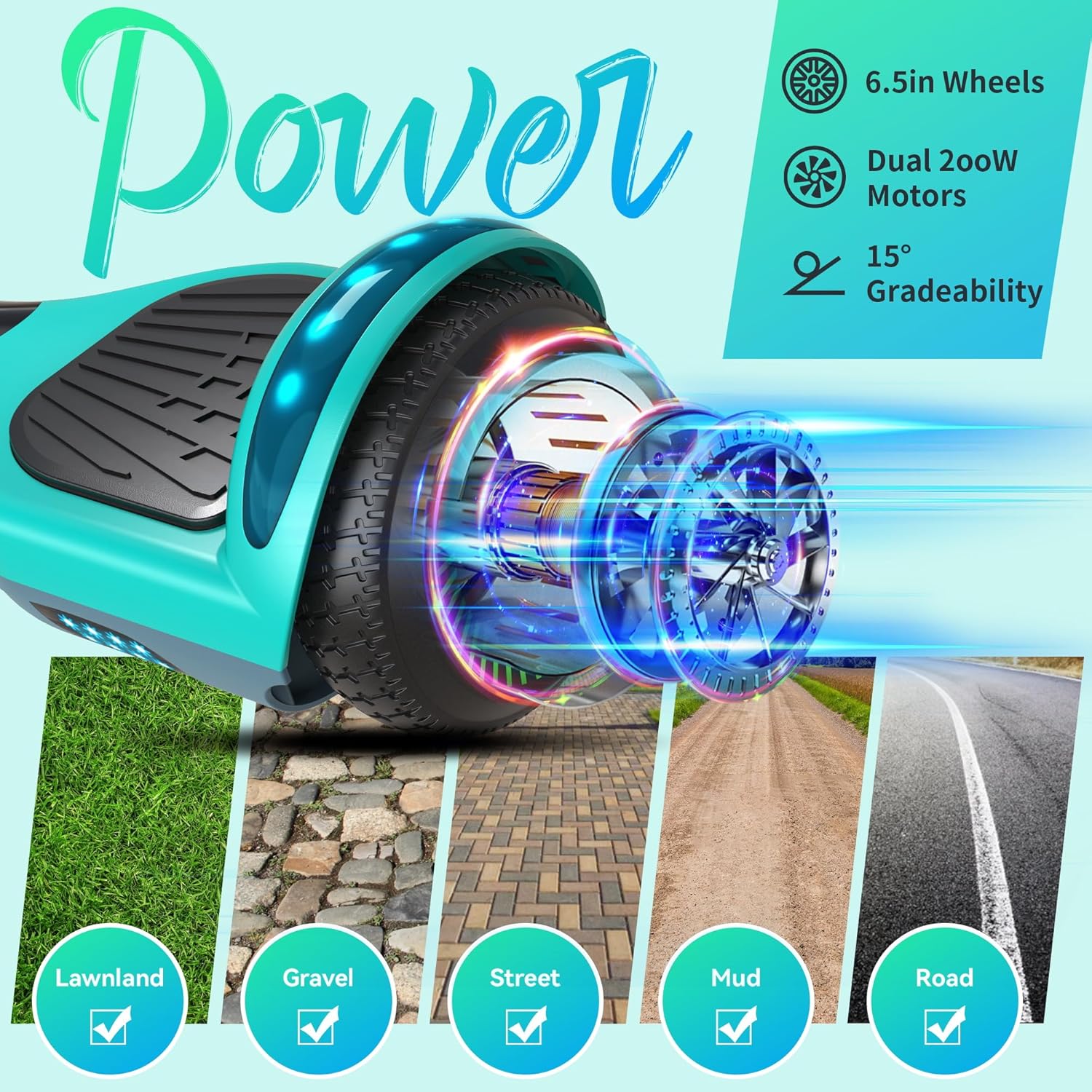 SISIGAD Scooter, 6.5" Flash Wheels & Corlorful LED Lights, All for Girls Boys Kids Ages 6+