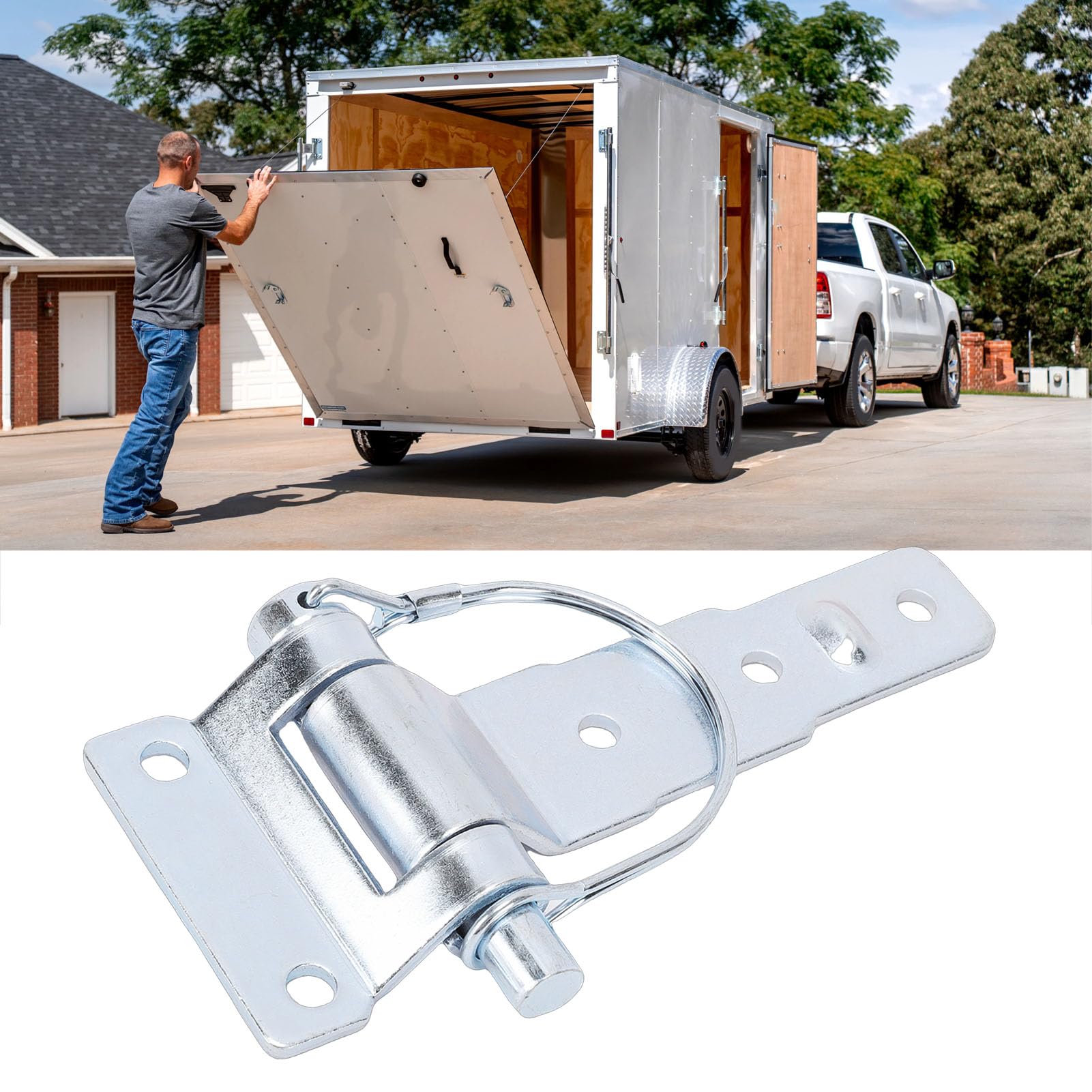 Tnfeeon Weld on Trailer Hinges Heavy Duty Greaseable Dump Trucks Gate Door Hinge D Type Detachable Zinc Plated Steel Panel Trailers Van Caravans Pin Secure Connection