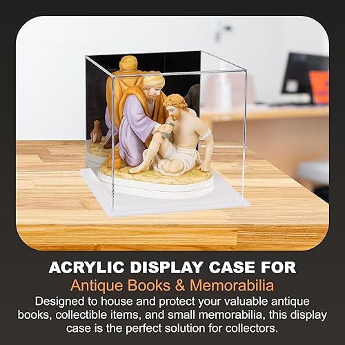 Vista 12 de Better Display Cases Versátil vitrina de acrílico transparente - Caja rectangular grande con base blanca 18" x 12" x 3" (BK09)