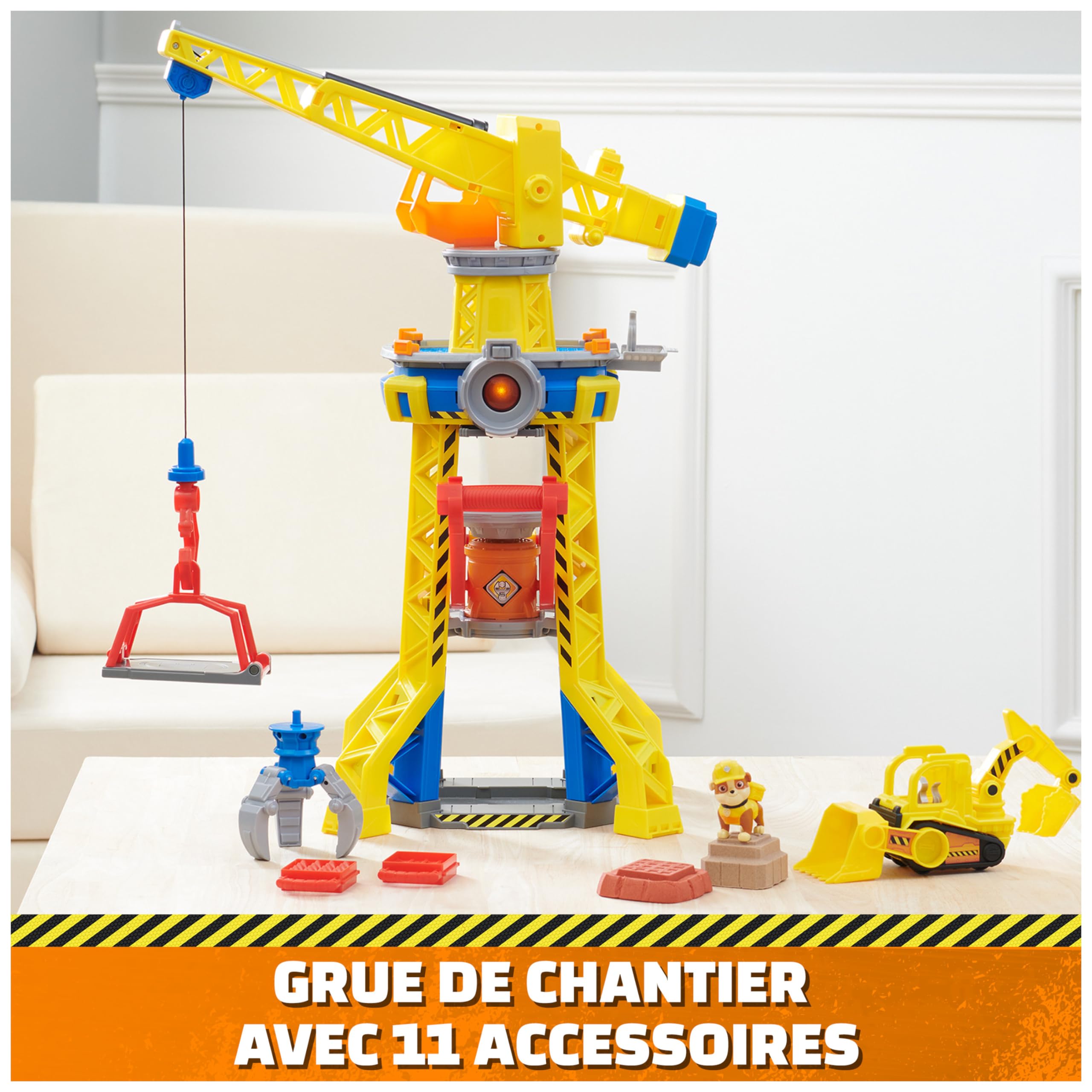 Ruben & Compagnie - Brico Park - Grue de Chantier Interactive - Véhicule Figurine Ruben Et Compagnie À Collectionner - Avec Sable Magique Kinetic Sand - Pat Patrouille Jouet - Jouet Enfant 3 Ans et +