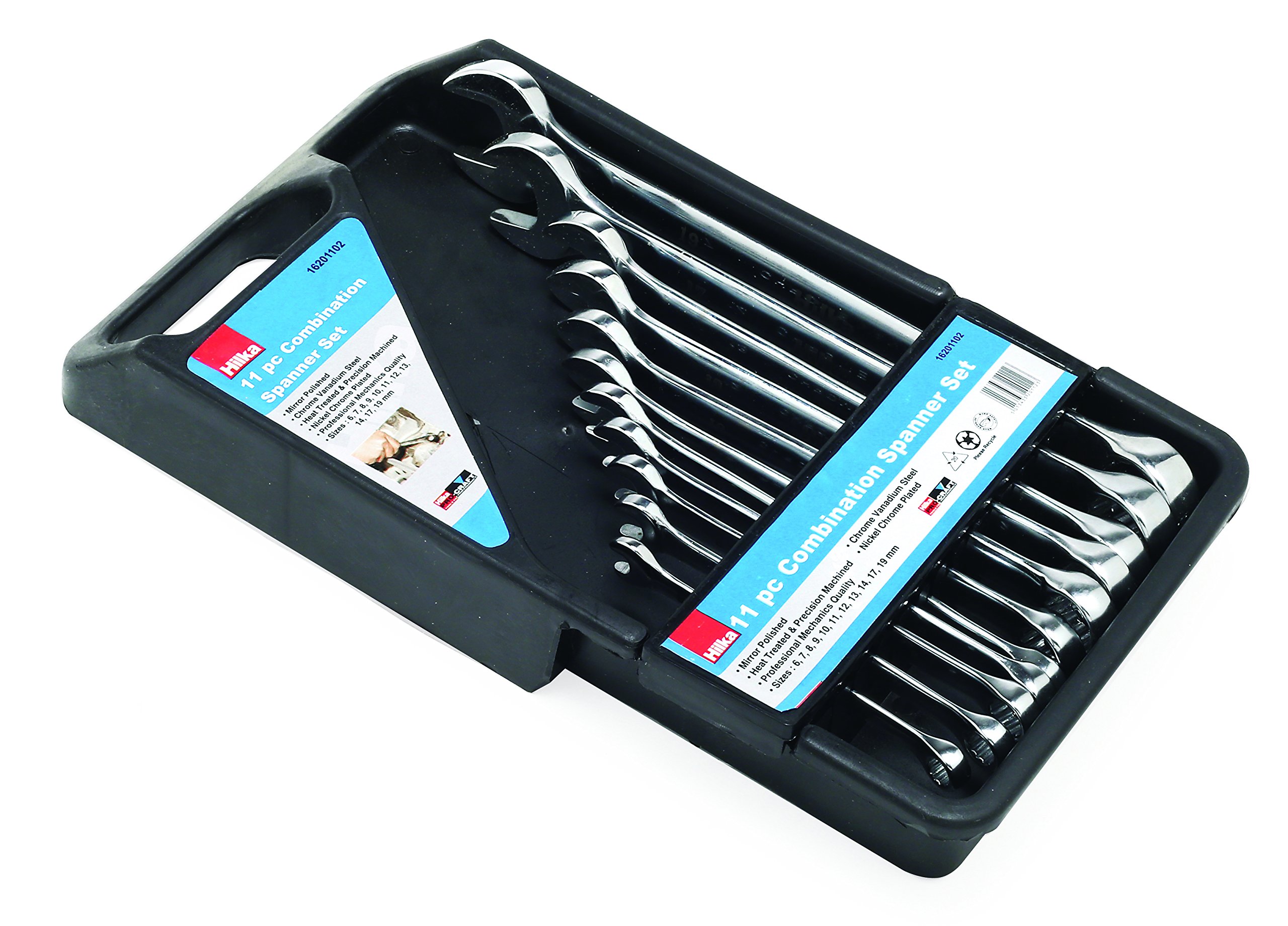 Hilka 16201402 Metric Pro Craft Combination Spanner Set, Chrome