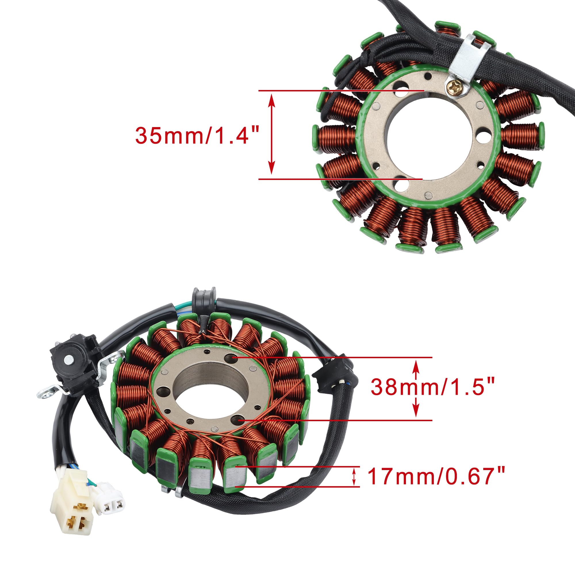 WOOSTAR 18 Bobinas 5 Cable Estator Magneto Reemplazo para 2007-2011 YS250 YBR250 OEM 5D1-H1410-00-00 5D1-H1410-01-00