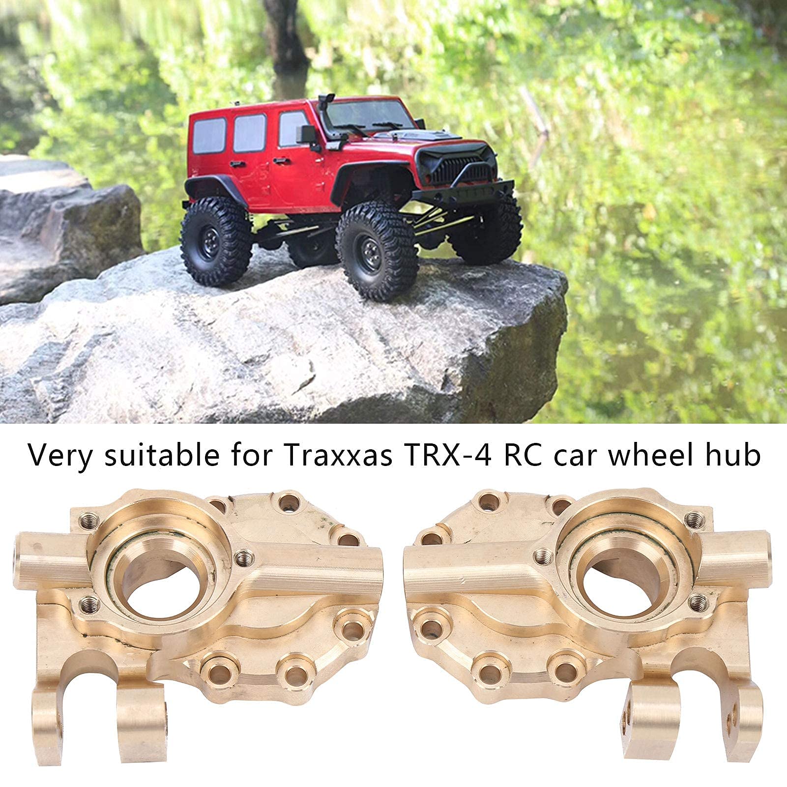Alomejor 1 Paio Di Supporti Anteriori In Ottone Per Auto RC 1/10 – C Supporto Per Snodo Sterzo, Peso Per Ruote (55.8mm, Dorato)