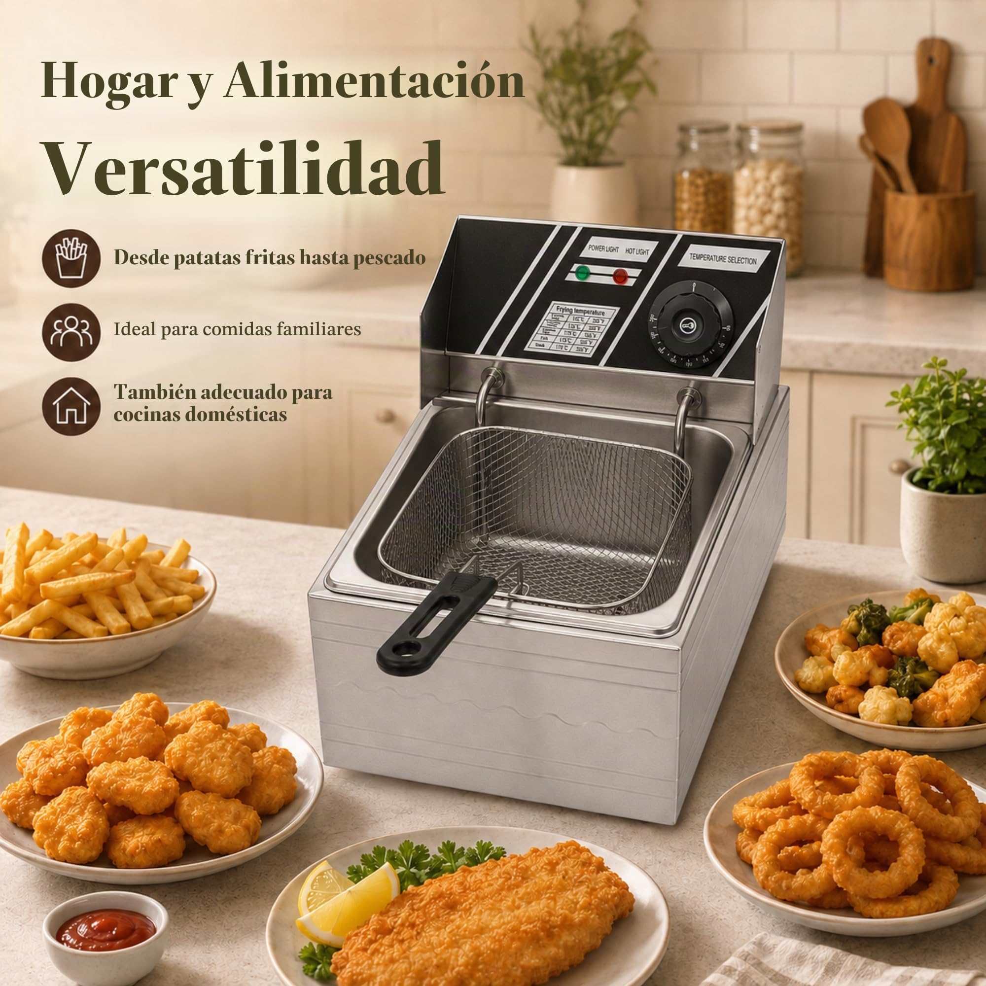 MAGIC SELECT Freidora Eléctrica Profesional 2x6L, Acero Inoxidable