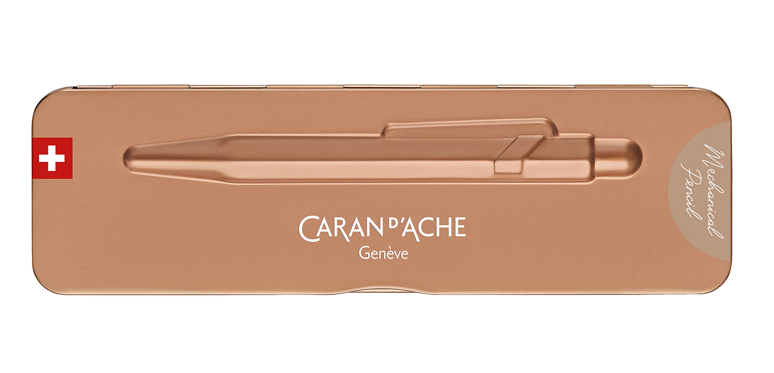Caran d'Ache 844 Porte-ine 0,7 – Barre d'or dans un étui Slipack