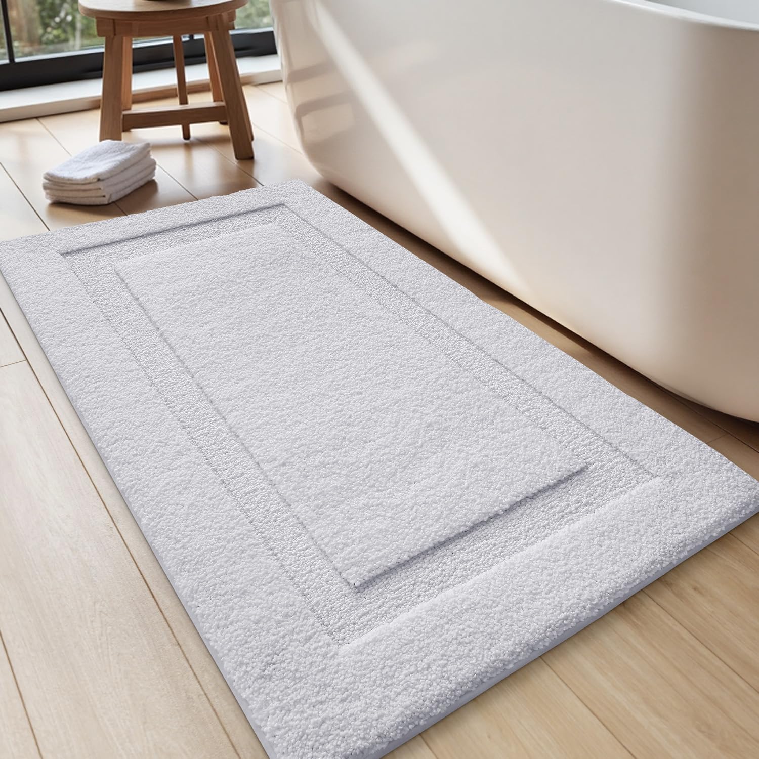 LUMI Large Ultra Soft Bathroom Rugs Non Slip with Rubber Backing Absorbent Washable Bath Mat Quick Dry Upgraded