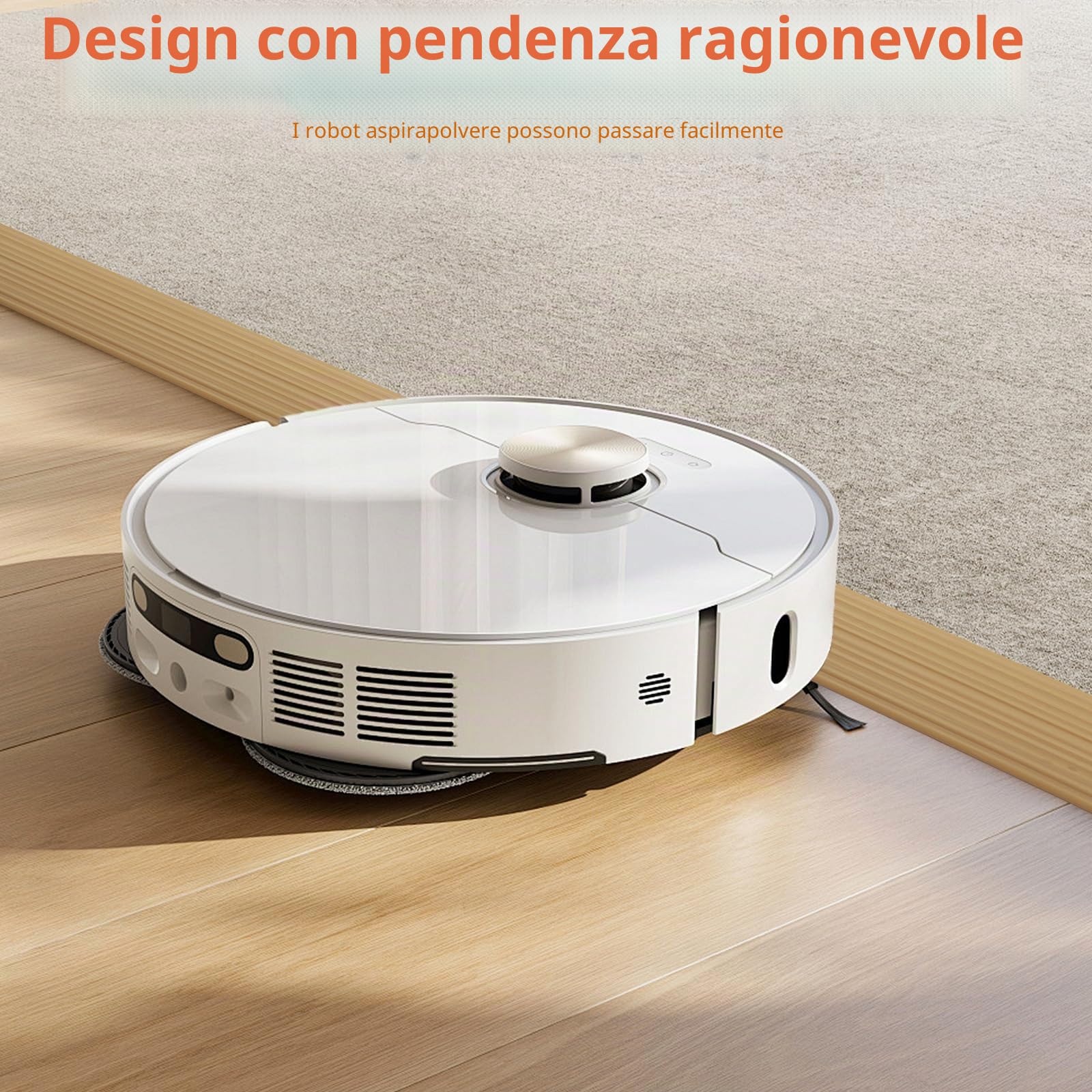 Rampa per Soglia, 100 X 6.5 X 2.5CM Rampa Robot Aspirapolvere, in PVC, Superficie Antiscivolo Rampa per Sedia a Rotelle, Passeggini, Deambulatori o Scooter
