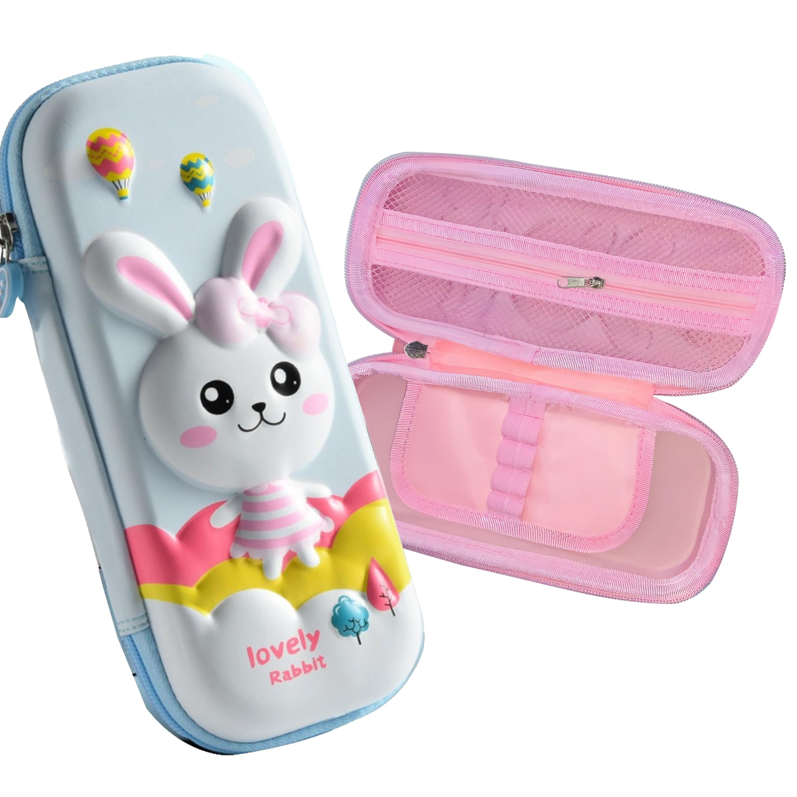 BEMBIKA School Supplies 3D Cartoon Design Pencil Box for School Kids, Girls and Boys, Pen & Pencil Case Pouch for Office, College, School Large Storage Capacity � Rabbit Sky Blue (B0CDLGTDW6) Amazon Price History, Amazon Price Tracker