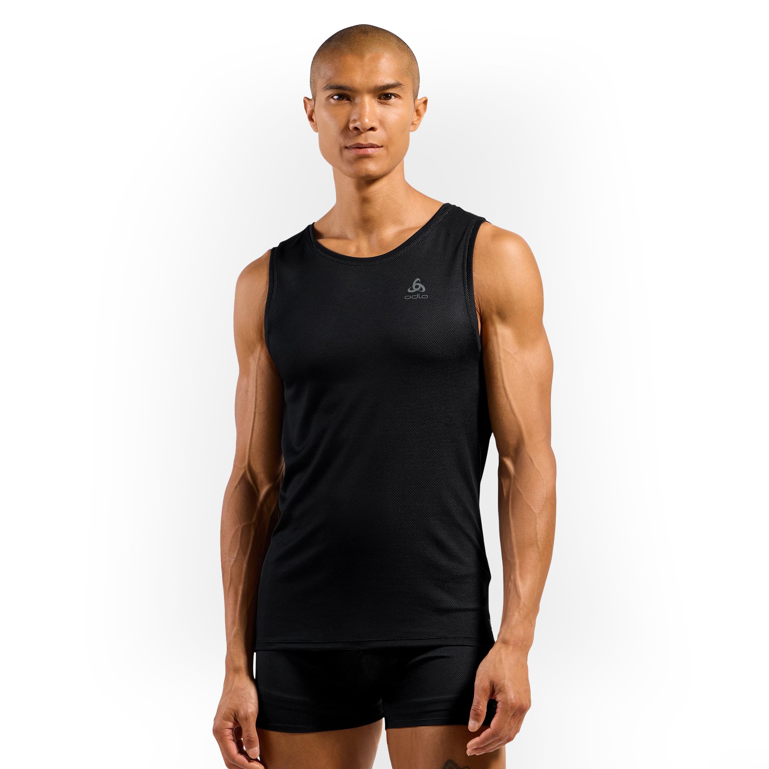 Odlo Herren-Unterhemd Kurzarm Active F-Dry Light | Schwarz | Größe L | Funktionsshirt atmungsaktiv | Funktionsunterwäsche