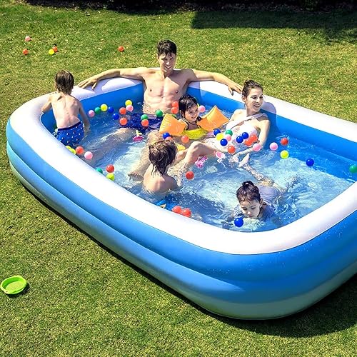 Miniatura 2 de HideRacoon - Piscina inflable familiar para adultos, piscina de 118 x 69 x 22 pulgadas, piscina de gran tamaño para exteriores, piscina inflable