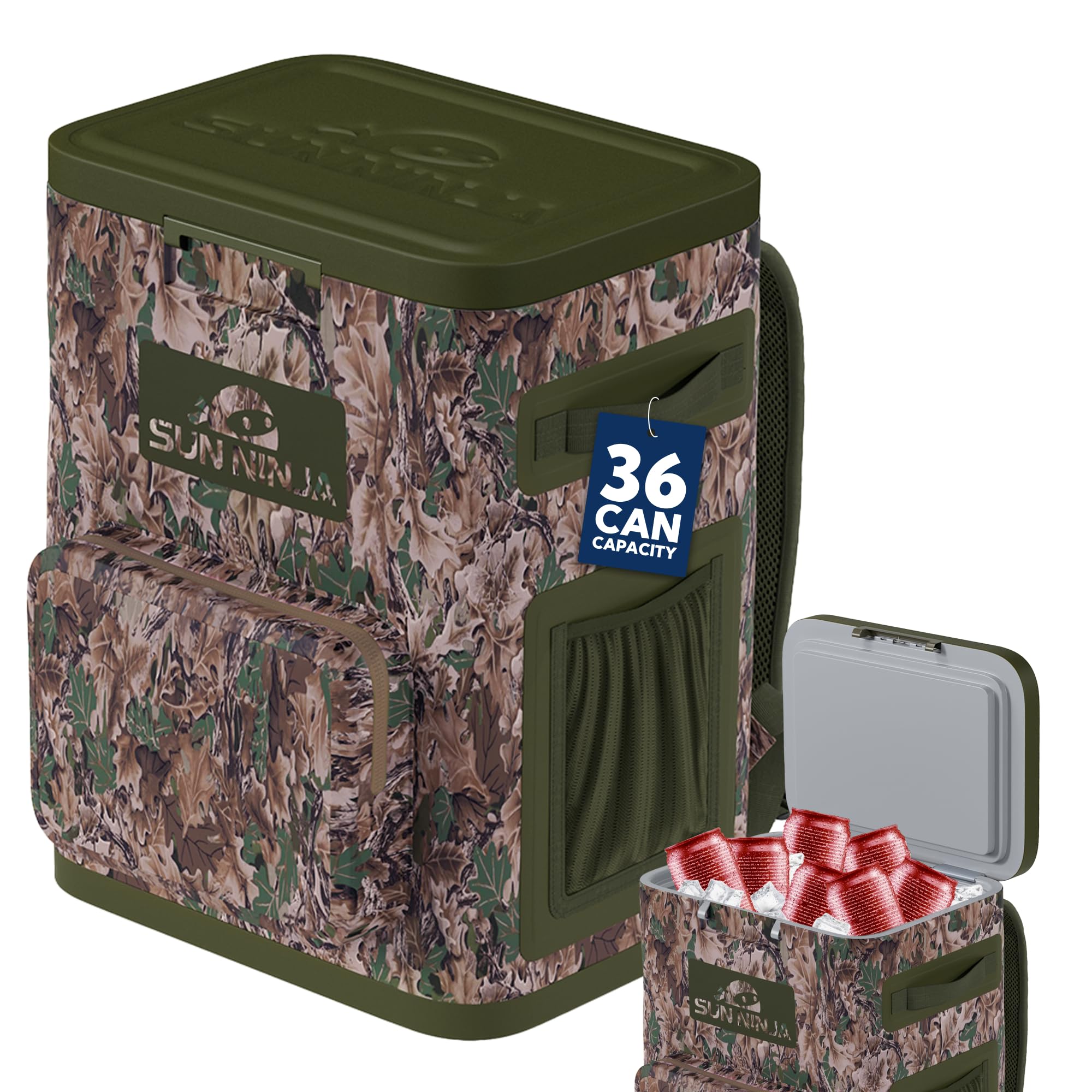 Sun Ninja Backpack Cooler - Insulated Leak Proof Beach Bag - 100% Waterproof Travel Picnic Backpacks for Men & Women - Keeps Drinks Cold for up to 48