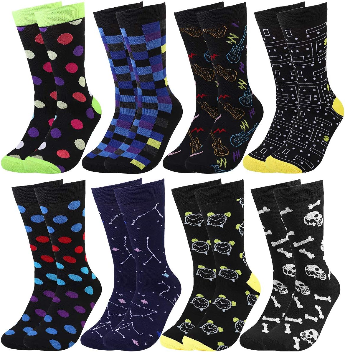 Falari Men Colorful Funny Novelty Crazy Combed Casual Dress Socks & Argyle Socks