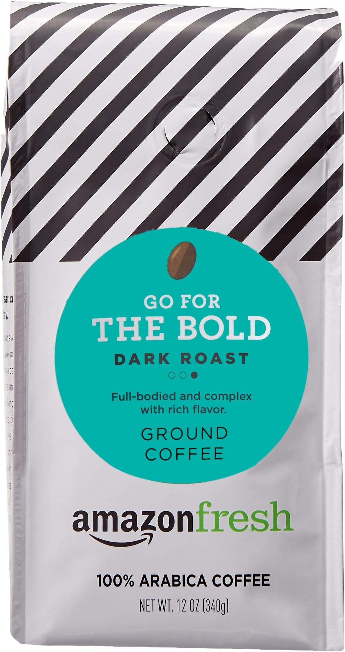 AmazonFresh Go For The Bold Ground Coffee, Dark Roast, 12 Ounce
