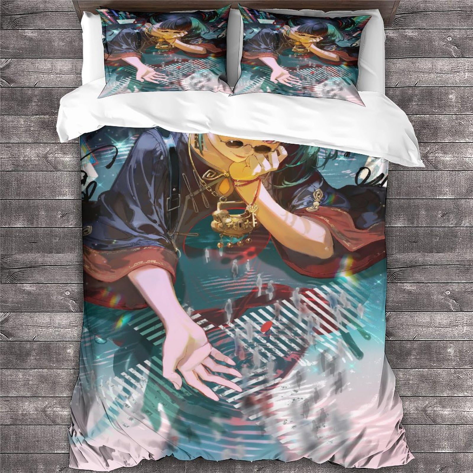 YTPONBCSTUG Anime Girl Bedding Duvet Cover Manga Printed Bedding Quilt Cover for Kid Teen Manga Bedding Set with Pillowcases King（220x240cm）