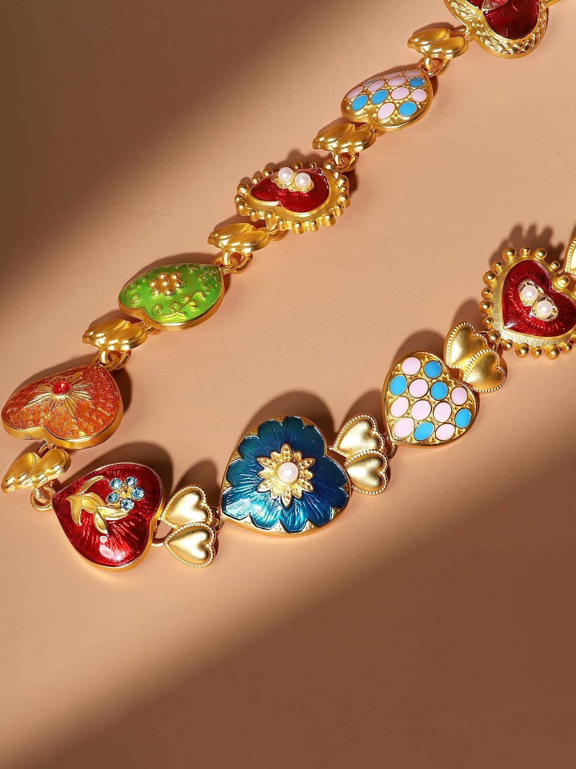 OJERRY Costume Byzantine Medieval Renaissance Bold Chunky Statement Heart Pendant Choker Necklace Cool Jewelry Necklaces Coolest Gifts for Women Chunky Trendy In Their 30s - Image 8