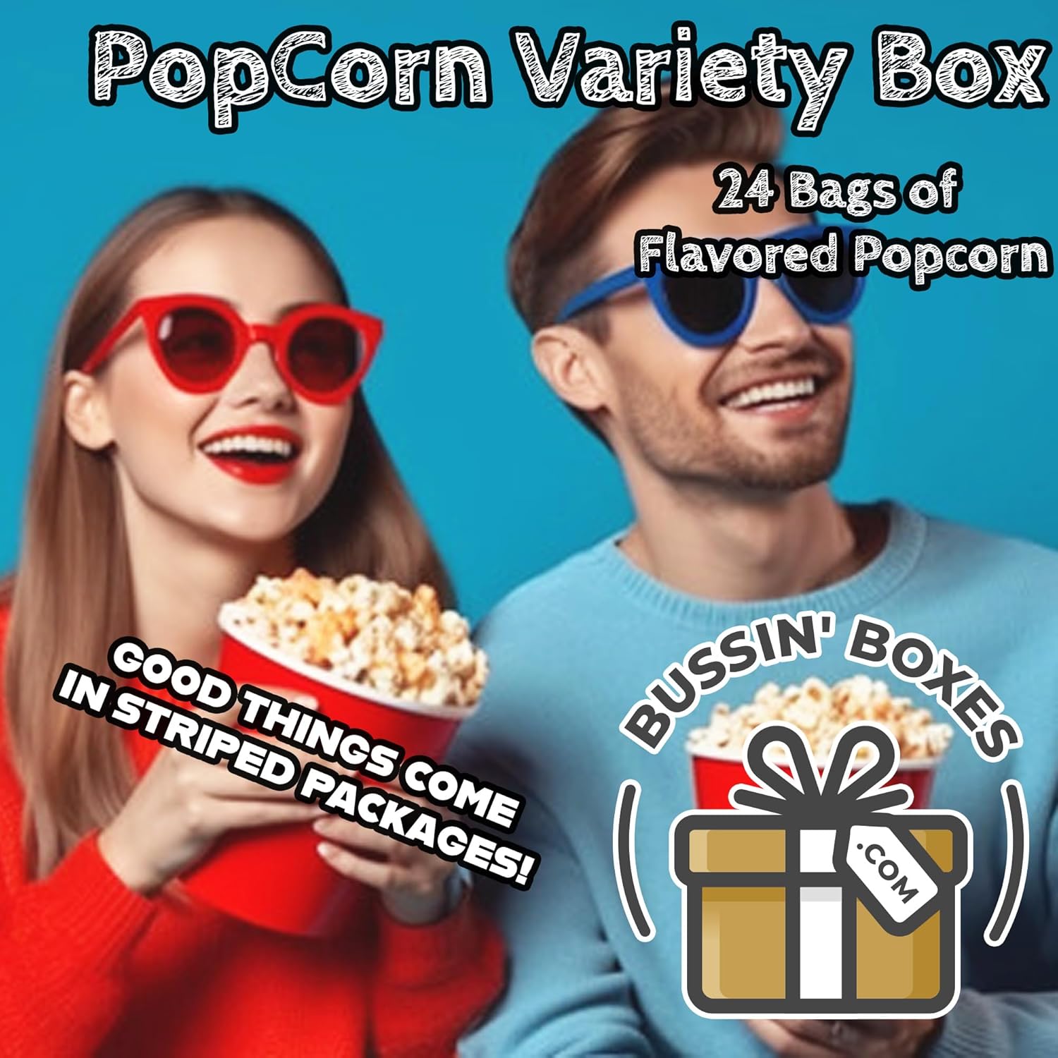 Skinny Pop Snack Pack – 24 Count Bulk Box of Individually Wrapped Popcorn Bags (0.5 oz Each) – Assembled by Bussin Boxes